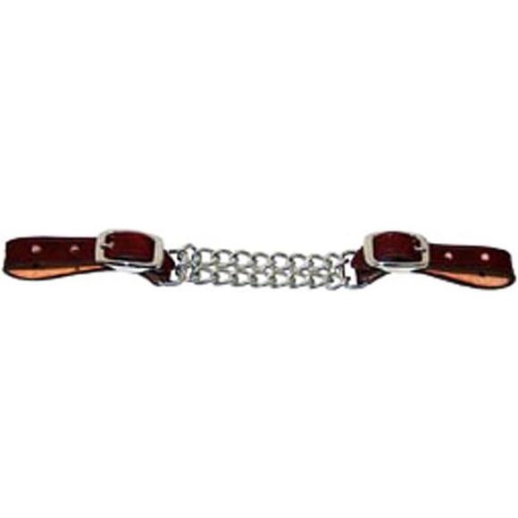 Formay Western Leather 5/8" Double Chain Curb Strap Latigo Burgandy - Picture 1 of 4